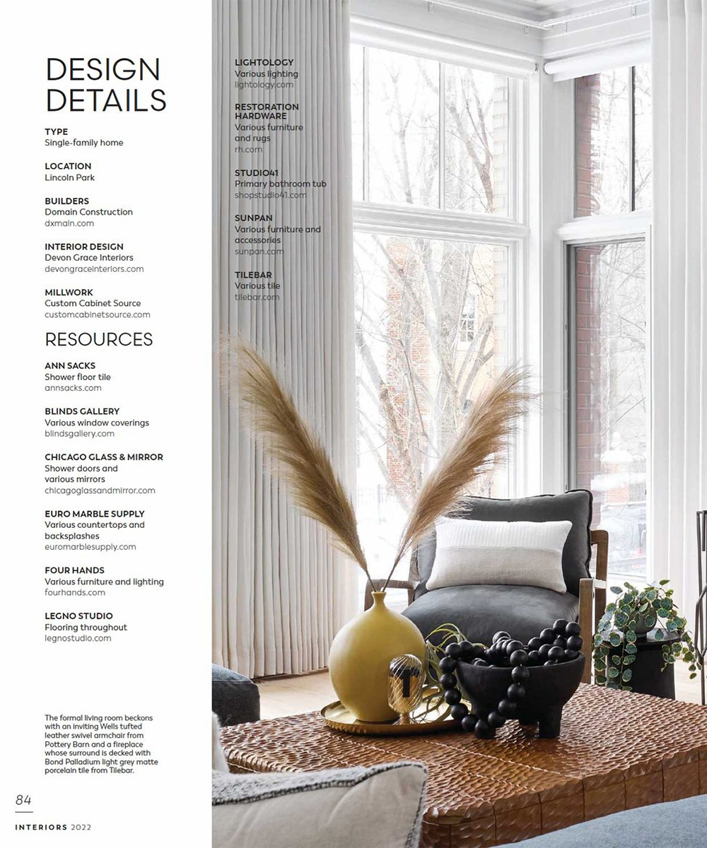 Domain Featured in Modern Luxury Interiors Chicago Magazine